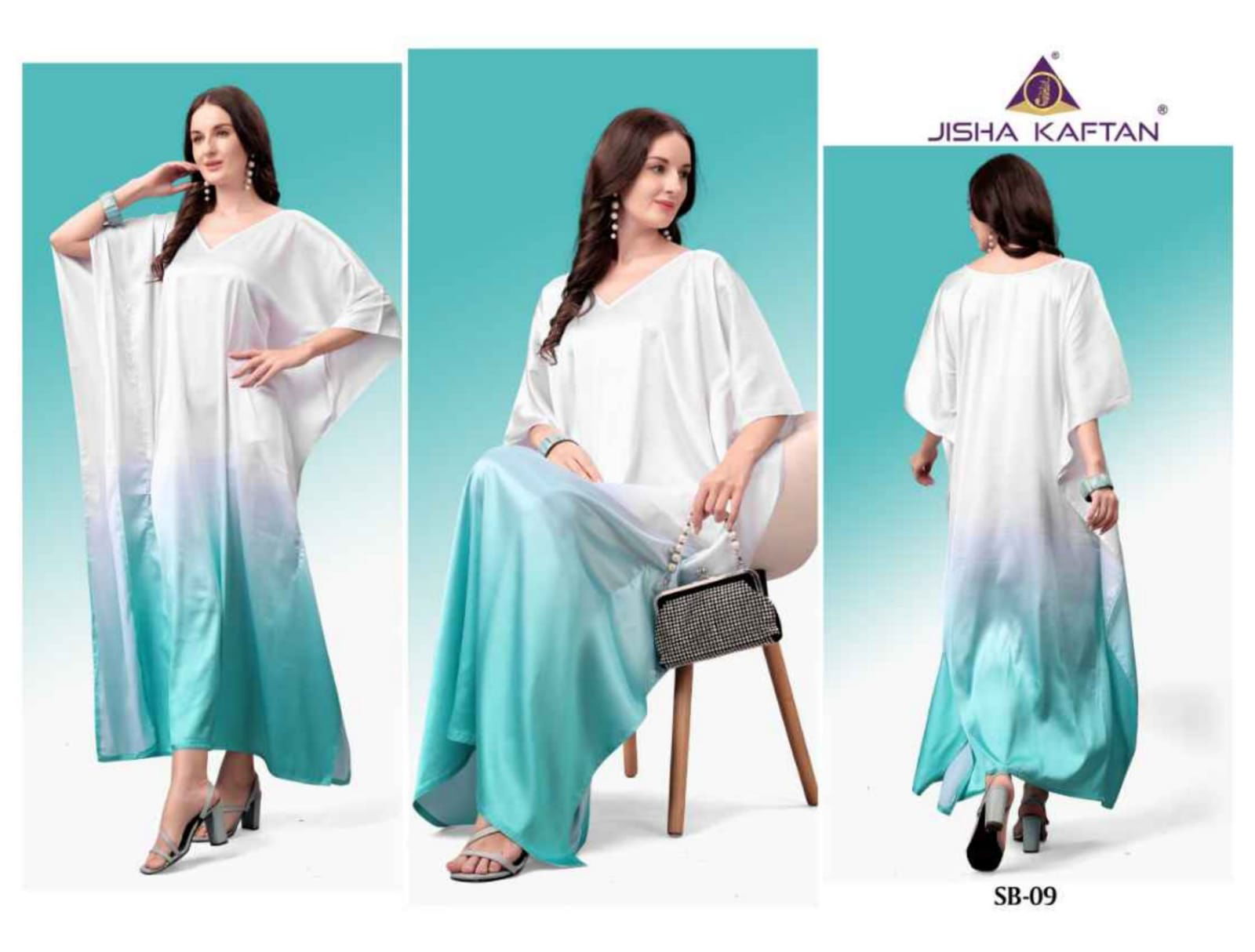Jisha Satin Breeze Vol 2 Poly Japan Satin Kaftan Suppliers In India